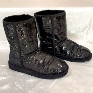 UGG Classic Short Black Sequin Boots